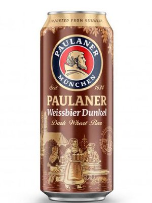 Пиво Paulaner Weissbir Dunkel 4.9% 0.5л ж/б Німеччина 1079928 фото