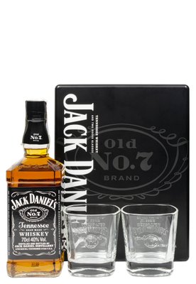 Віскі Jack Daniel's Old No.7 40% 0.7л. в металевій коробці з 2 келихами 11128 фото