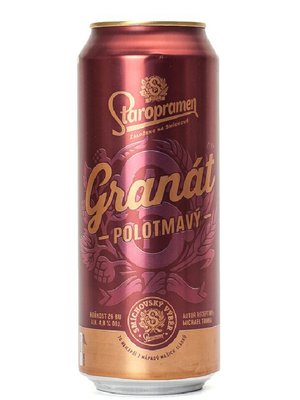 Пиво напівтемне Staropramen Granat Polotmavy 4.8% 0,5л. ж/б Чехія 1079923 фото